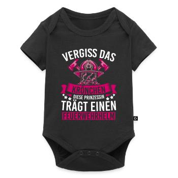 Feuerwehr Prinzessin Feuerwehrfrau Freiwillige - Baby Premium Kurzarmbody - Schwarz - Vorne