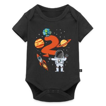 Astronaut anniversaire 2 ans - Body à manches courtes Premium Bébé - noir - Devant