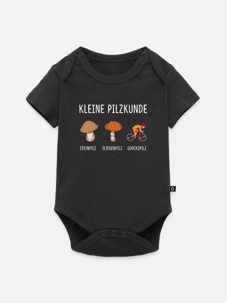 Kleine Pilzkunde Glückspilz Radfahrer Rennrad - Baby Premium Kurzarmbody - Schwarz