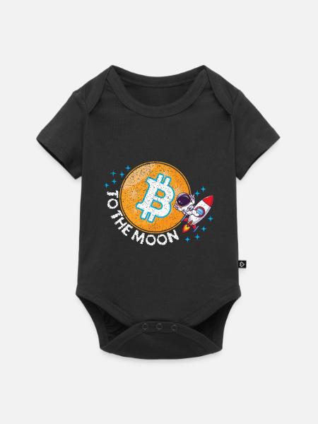 Bitcoin Krypto Blockchain Kryptowährung BTC - Baby Premium Kurzarmbody - Schwarz