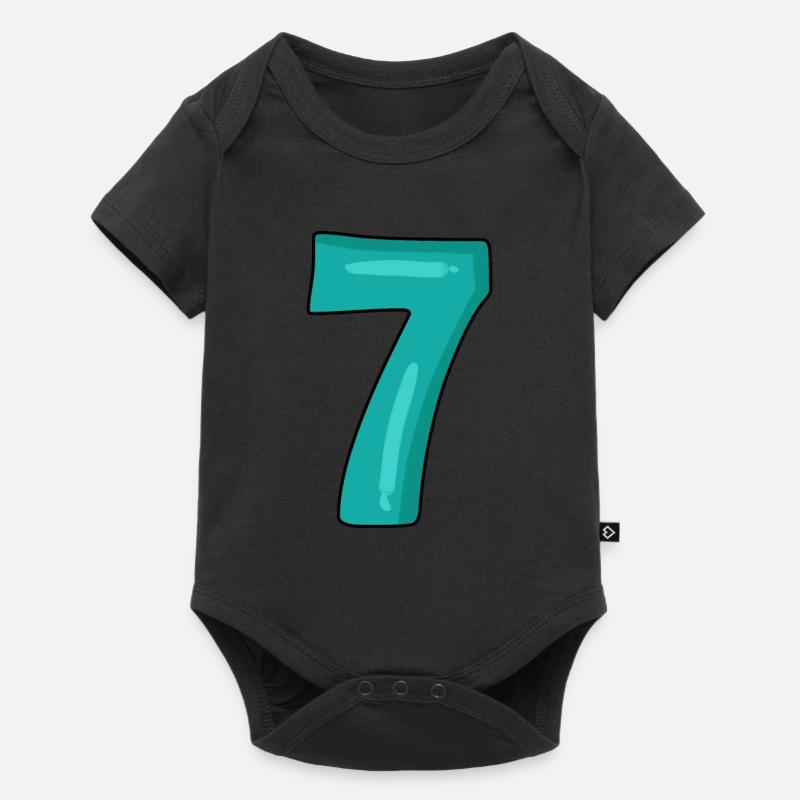 Nummer 7 - Baby Premium Kurzarmbody - Schwarz