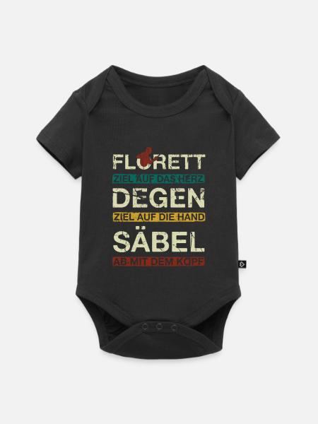 Fechten Fechten - Baby Premium Kurzarmbody - Schwarz