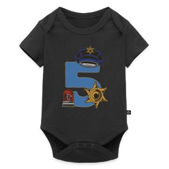 J’ai été 5 ans de police d’anniversaire d’enfants - Body à manches courtes Premium Bébé - noir - Devant