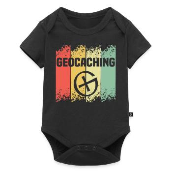 Rétro Geocaching Drôle de Géocache - Body à manches courtes Premium Bébé - noir - Devant