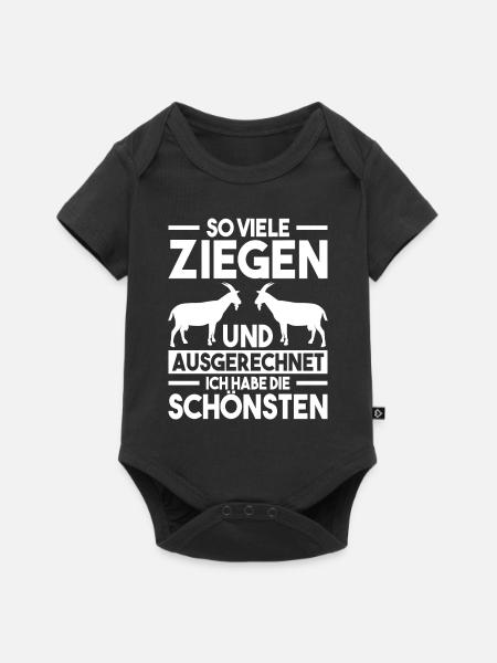 Hausziege Bauernhof Landwirt | Ziegen - Baby Premium Kurzarmbody - Schwarz