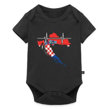 Croatie Herzschlag Flagge Vintage Croatie - Body à manches courtes Premium Bébé - noir - Devant