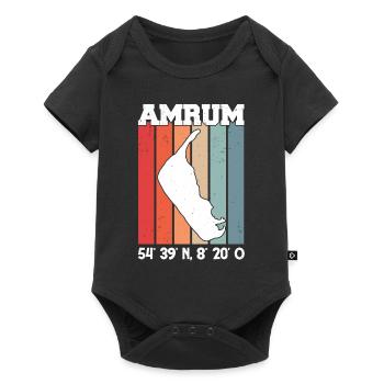 Amrum Koordinaten Strandkorb Nordsee - Baby Premium Kurzarmbody - Schwarz - Vorne