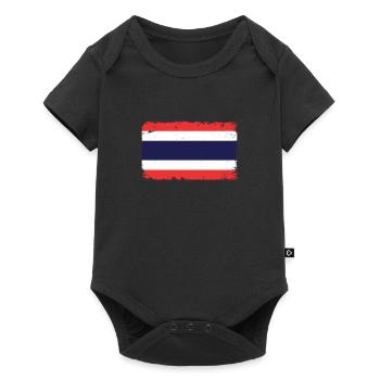 Thaïlande Heartbeat Flag Vintage Thaïlande - Body à manches courtes Premium Bébé - noir - Devant