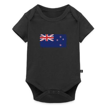 New Zealand Heartbeat Flag Vintage New Zealand - Body à manches courtes Premium Bébé - noir - Devant