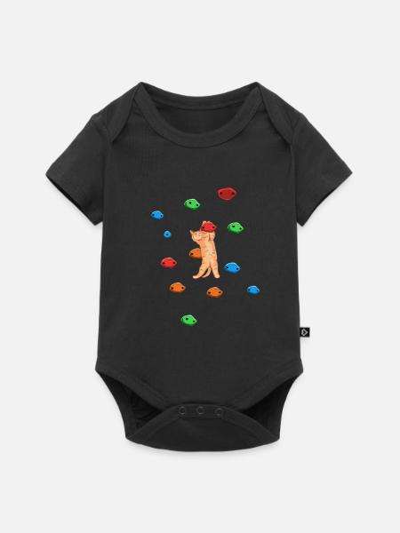Katze klettern Kletterer Kletter Geschenk - Baby Premium Kurzarmbody - Schwarz