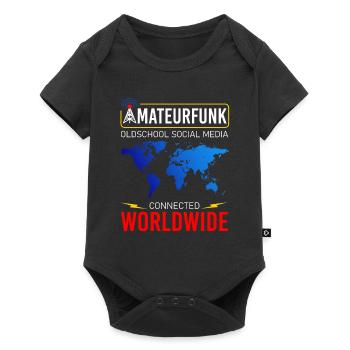 amateur radio, connected with friends worldwide - Baby Premium short-sleeve bodysuit - black - Front
