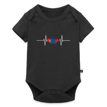 Mongolie Heartbeat Flag Vintage Mongolie - Body à manches courtes Premium Bébé - noir - Devant