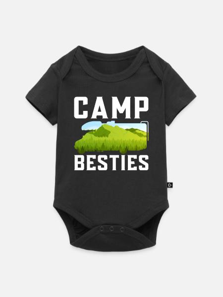 Camping Motorhome Campervan Camp - Baby Premium Kurzarmbody - Schwarz
