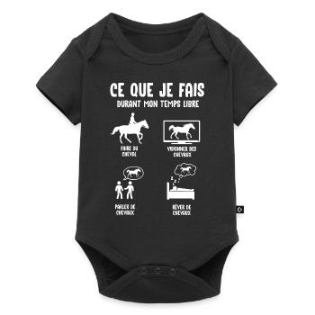 Ce que je fais durant mon temps libre cadeau noel - Body à manches courtes Premium Bébé - noir - Devant