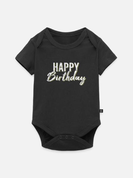 Happy Birthday - Baby Premium Kurzarmbody - Schwarz