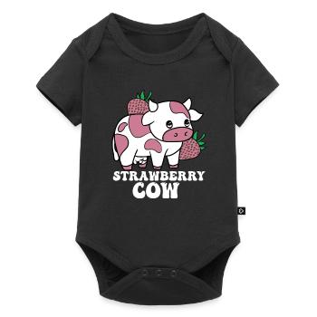 Kawaii Strawberry Cow Crazy Cow Lady Farm, - Body à manches courtes Premium Bébé - noir - Devant