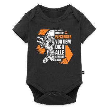 Elektrik Ich Bin Der Verrückte Elektriker - Baby Premium Kurzarmbody - Schwarz - Vorne