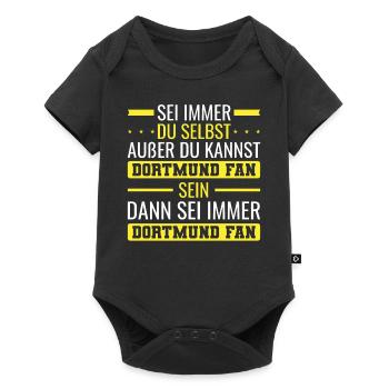 Dortmund Fan Fußball Sport Fanartikel - Baby Premium Kurzarmbody - Schwarz - Vorne