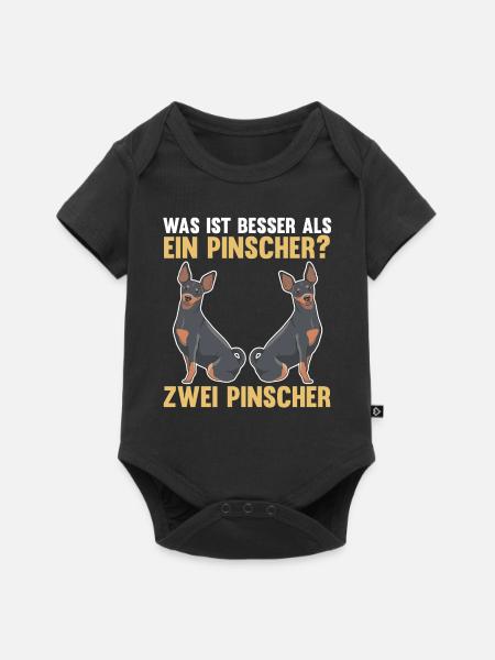 Zwei Pinscher Hund Pinscher - Baby Premium Kurzarmbody - Schwarz