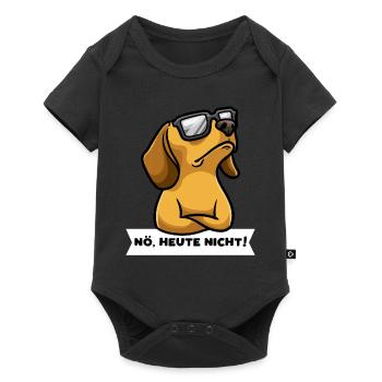 Sturer Dackel Hund lustig Teckel - Baby Premium Kurzarmbody - Schwarz - Vorne
