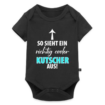 Kutscher Kutsche Pferdekutscher Kutschieren Herren - Baby Premium Kurzarmbody - Schwarz - Vorne