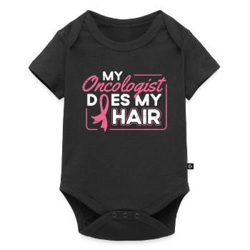 Mon oncologue fait mes cheveux Cancer du sein - Body à manches courtes Premium Bébé - noir - Devant