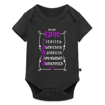 Tanja - beste Tante - Baby Premium Kurzarmbody - Schwarz - Vorne
