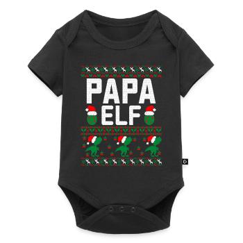 papa elfe vilain pull de Noël - Body à manches courtes Premium Bébé - noir - Devant