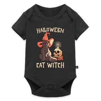 Halloween Halloween Katze Hexe - Baby Premium Kurzarmbody - Schwarz - Vorne