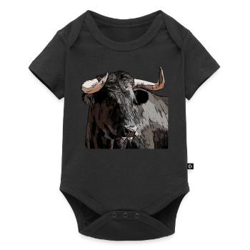 Bull Bull Vache Animal Motif Empreinte Bœuf - Body à manches courtes Premium Bébé - noir - Devant