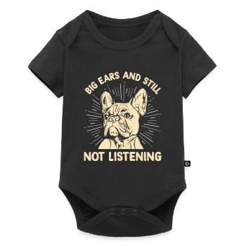 Big ears and still don't hear design for - Baby Premium short-sleeve bodysuit - black - Front