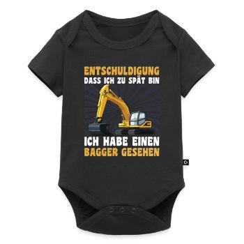 Entschuldigung ich habe einen Bagger gesehen - Baby Premium Kurzarmbody - Schwarz - Vorne