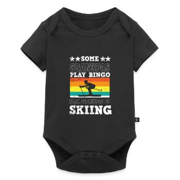Old Man Ski Sking Snowboard Sports d’hiver Retraité - Body à manches courtes Premium Bébé - noir - Devant