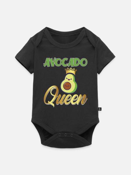 AVOCADO QUEEN - Baby Premium Kurzarmbody - Schwarz