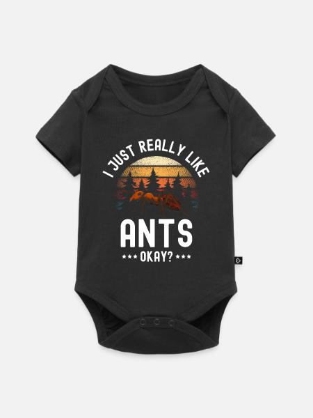 Ameise - Baby Premium Kurzarmbody - Schwarz