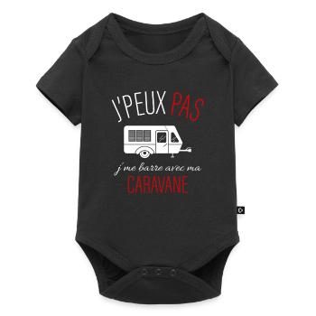 jpeux pas j me barre avec ma caravane - Body à manches courtes Premium Bébé - noir - Devant
