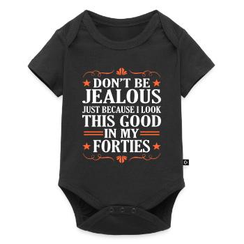 40th birthday - Baby Premium short-sleeve bodysuit - black - Front