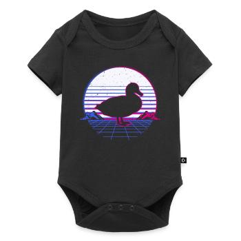 Retro Vintage Retrowave Duck Animal - Baby Premium short-sleeve bodysuit - black - Front