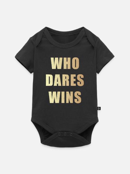 Who dares wins - Baby Premium Kurzarmbody - Schwarz