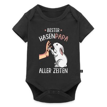 Bester Hasen Papa aller Zeiten Hase - Baby Premium Kurzarmbody - Schwarz - Vorne