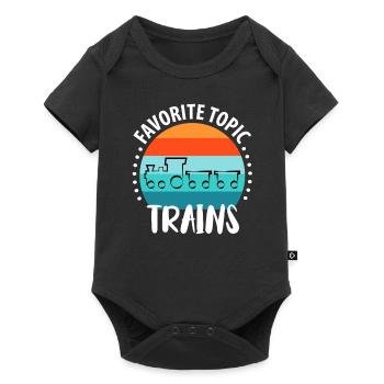 Train Railway Railway Trains Train drivers - Baby Premium short-sleeve bodysuit - black - Front