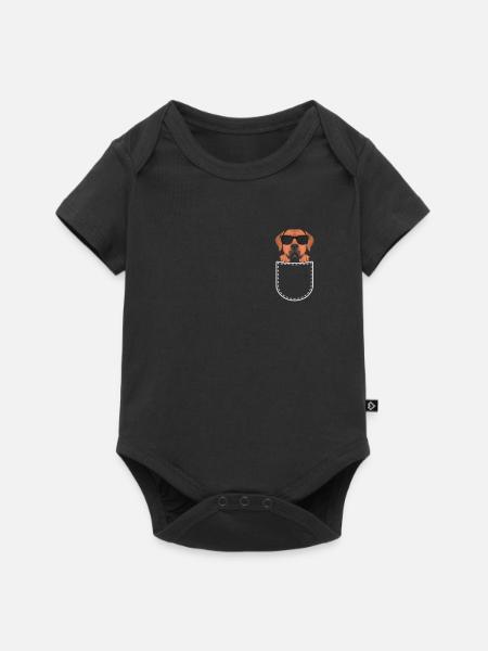 Rhodesian Ridgeback in der Brusttasche - Baby Premium Kurzarmbody - Schwarz