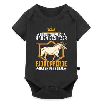 Fjordpferd Personal Norweger Fjord Pferd - Baby Premium Kurzarmbody - Schwarz - Vorne