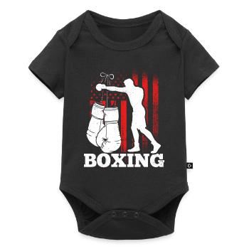 Boxing America Flag Martial Arts Boxing Boxing Fighter - Baby Premium short-sleeve bodysuit - black - Front