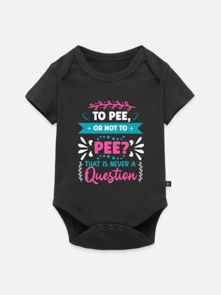 Pinkeln oder nicht PINKELN? - Baby Premium Kurzarmbody - Schwarz