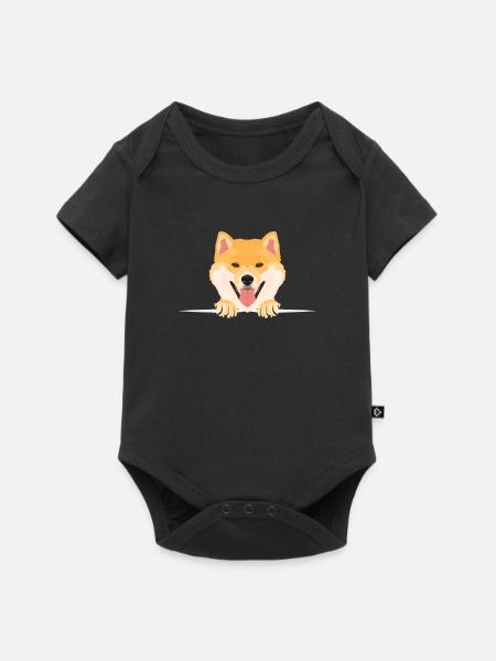 Lächelnder Shiba Inu - Baby Premium Kurzarmbody - Schwarz