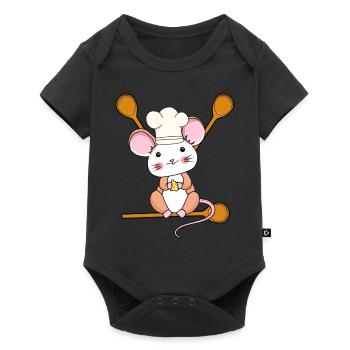 Art culinaire Souris Cuisine Cuillère Cuisine Cuisine Cuisinier Enfant - Body à manches courtes Premium Bébé - noir - Devant