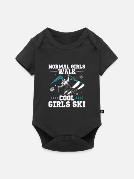 Ski - Baby Premium Kurzarmbody - Schwarz