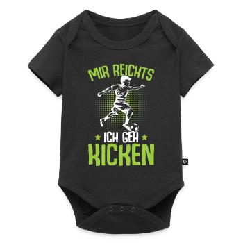 Mir reichts ich geh kicken Fußball Fußballer - Baby Premium Kurzarmbody - Schwarz - Vorne