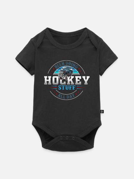 Eishockey, Eishockey Eishockey Spieler, - Baby Premium Kurzarmbody - Schwarz